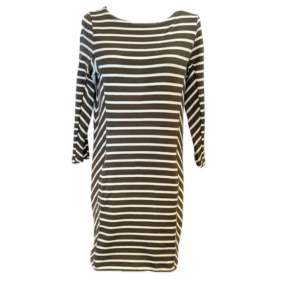 Petit Bateau | 3/4 Length Sleeve Cotton Dress French Minimalist Stripes | Small - Picture 1 of 14